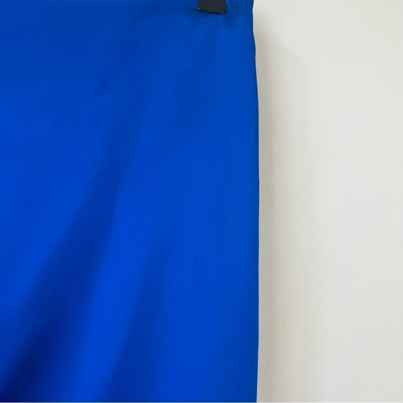 NWT Zara Satin Effect Ruched High Waist Slit Midi Skirt Cobalt Blue - Picture 5 of 9